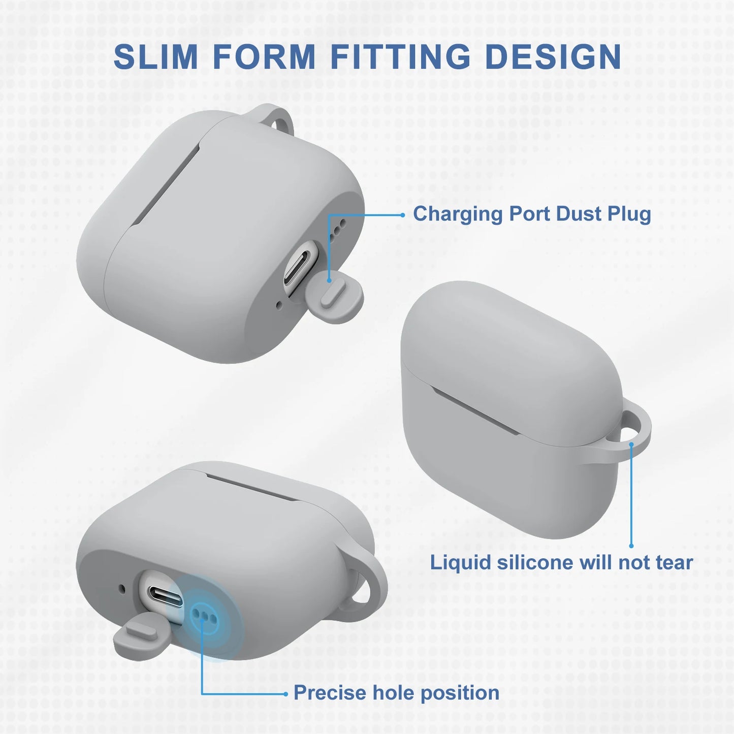 Silicone AirPods 4 Case with Wrist Strap & Carabiner Clip