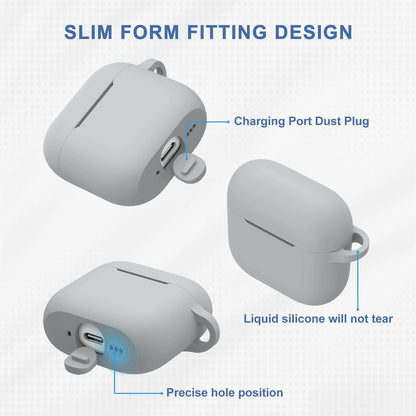 Silicone AirPods 4 Case with Wrist Strap & Carabiner Clip