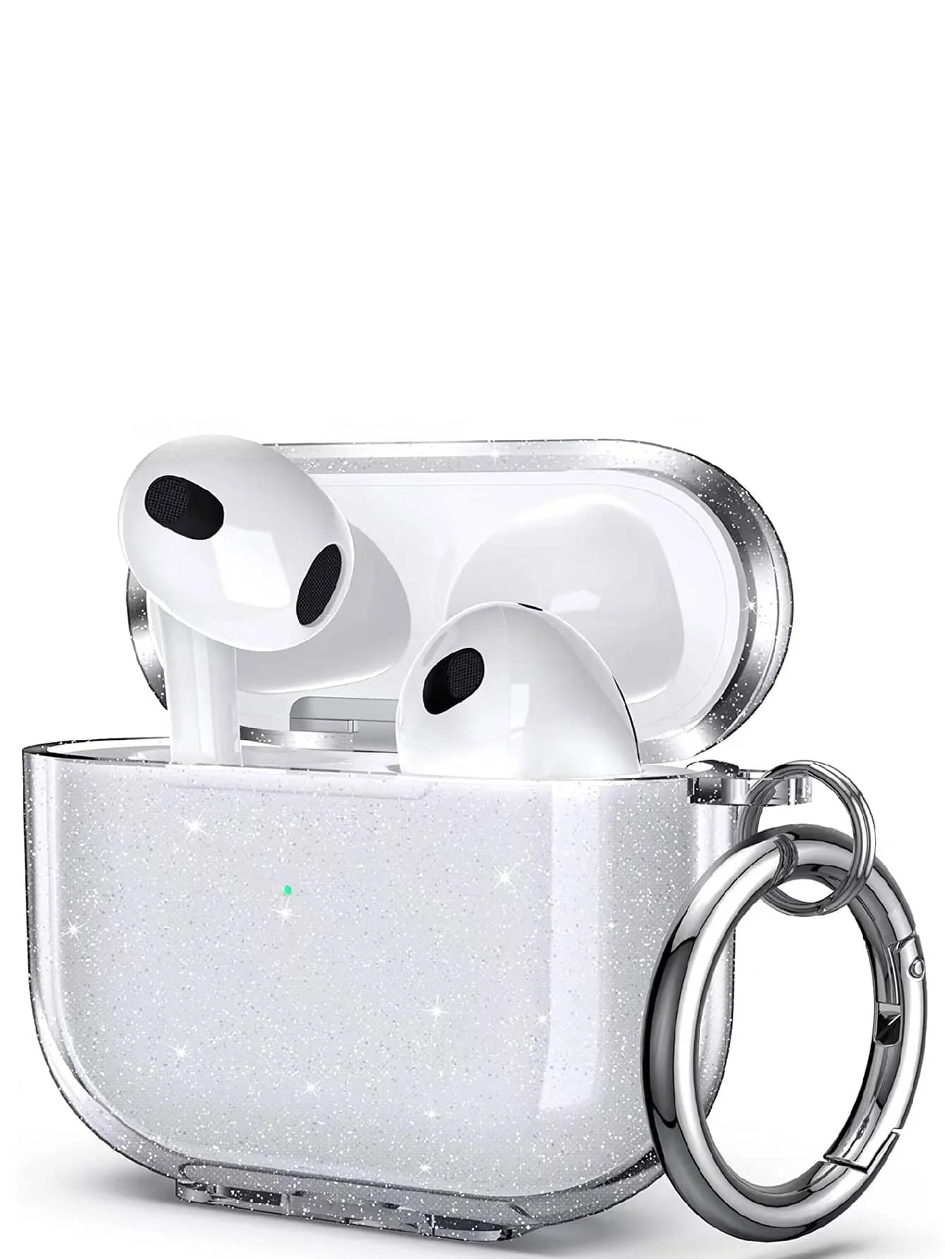 Glitter AirPods Case with Keychain Ring – Clear Sparkle Cover