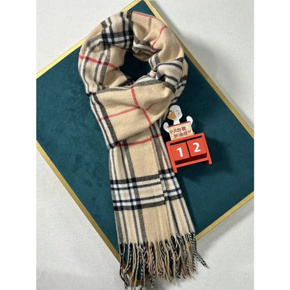 Cashmere Plaid Scarf – Luxury Winter Shawl & Wrap for Women & Men