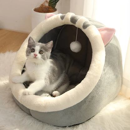Cat Cave Bed – Foldable Washable Pet Sleeping Nest for Cats & Small Dogs