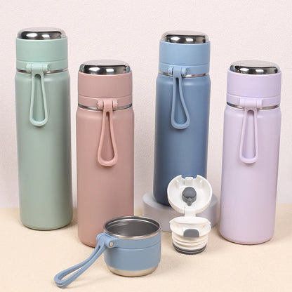 Vacuum Insulated Thermos Bottle – Stainless Steel Travel Water Bottle with Handle