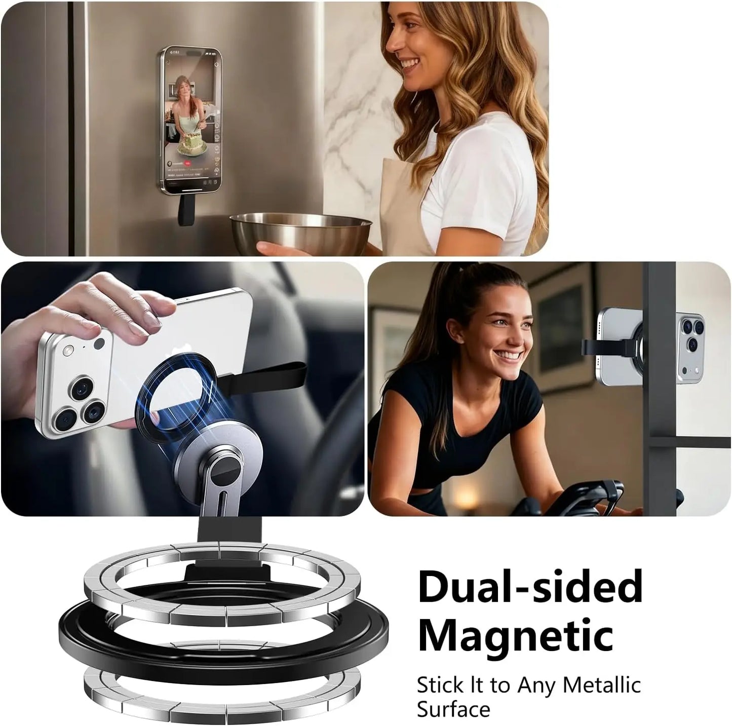 Magnetic Phone Ring Holder with 360° Kickstand