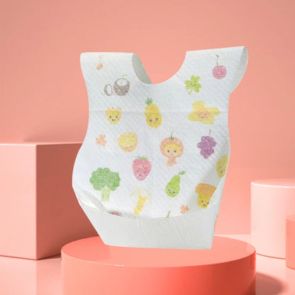 Disposable Baby Bibs Waterproof No-Wash Feeding Bibs for Toddlers
