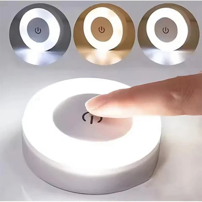 LED Touch Night Light USB Rechargeable 3-Color Dimmable Wall Lamp