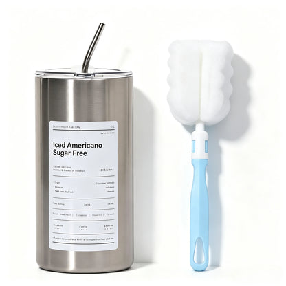 Stainless Steel Thermos Coffee Mug with Straw 20.3oz