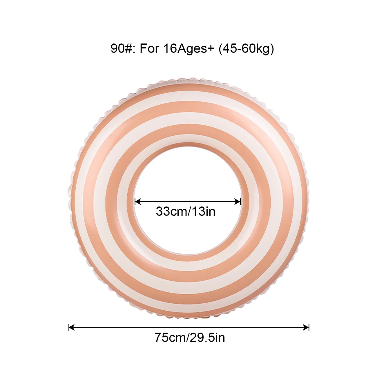 Inflatable Swim Ring Pool Float for Kids & Adults – Striped Inner Tube