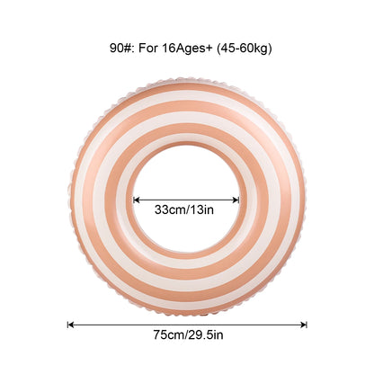 Inflatable Swim Ring Pool Float for Kids & Adults – Striped Inner Tube