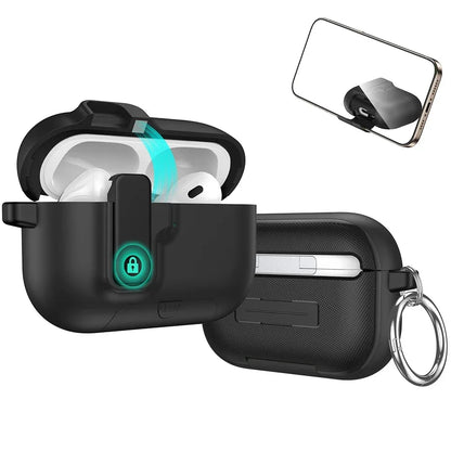 AirPods Case with Auto Lock, Kickstand & Keychain Ring – Protective Cover