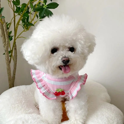 Cherry Striped Dog Vest – Cute Summer Shirt for Small Dogs