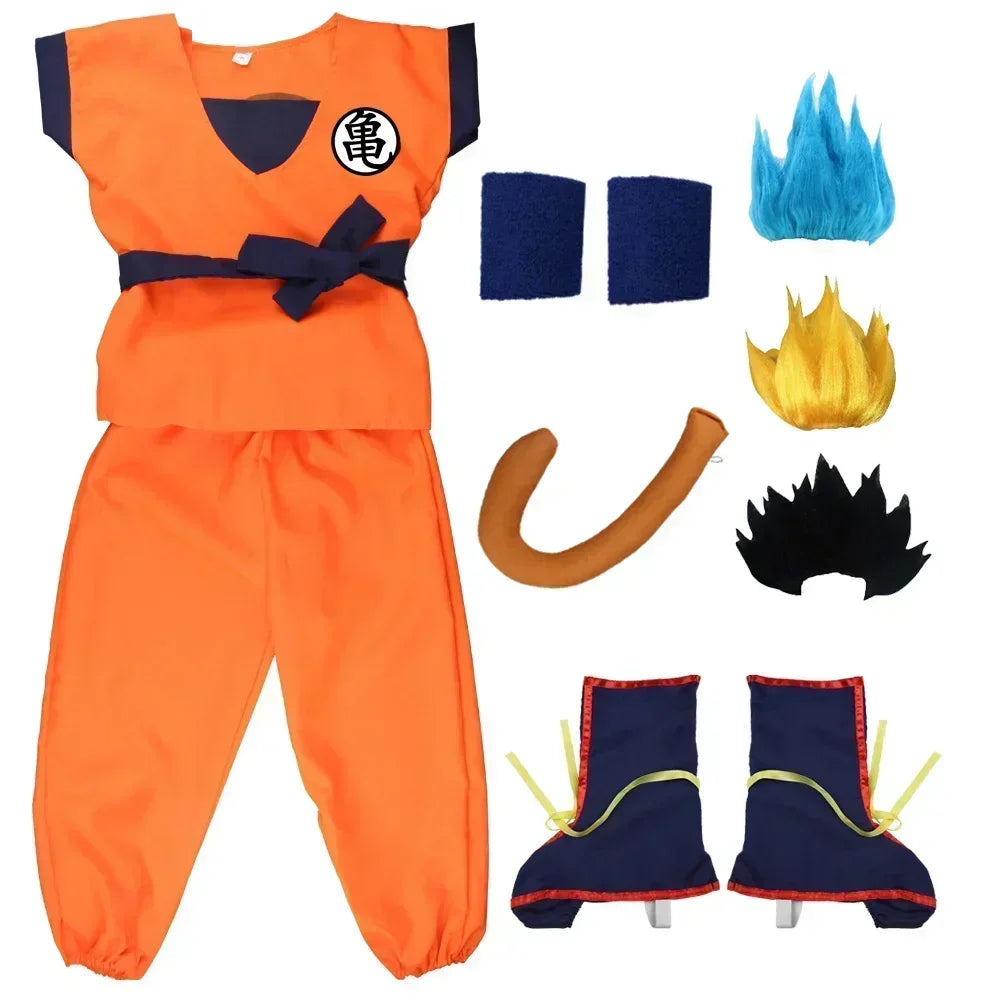 Son Goku Cosplay Costume Set – Dragon Ball Anime Halloween Outfit for Kids & Adults