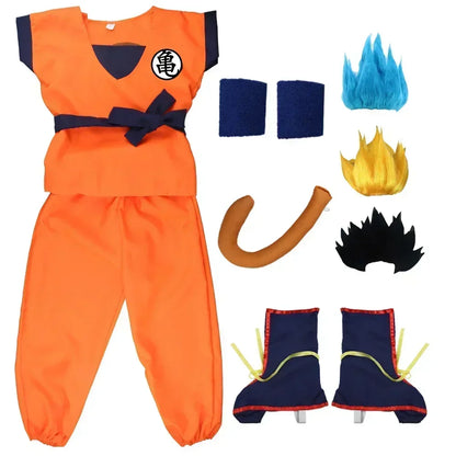 Son Goku Cosplay Costume Set – Dragon Ball Anime Halloween Outfit for Kids & Adults