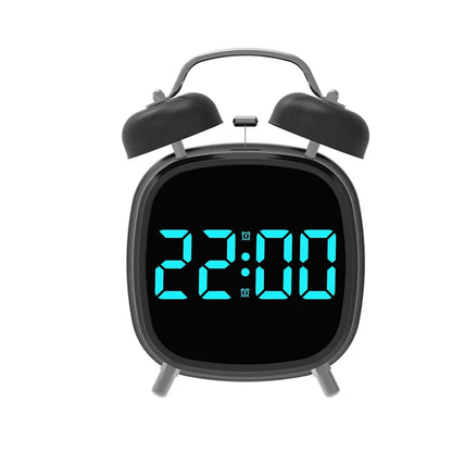Voice Control Digital Alarm Clock – Double Bell, Super Loud, Night Mode
