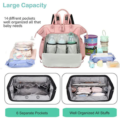 Diaper Bag Backpack Large Capacity Cotton Maternity Tote