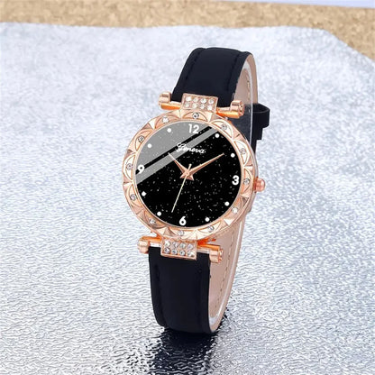 Women's Luxury Rhinestone Watch & Jewelry Set – 5 Piece