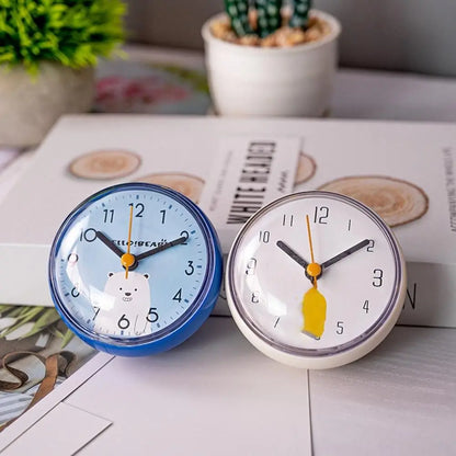 Mini Waterproof Suction Cup Wall Clock for Bathroom & Kitchen