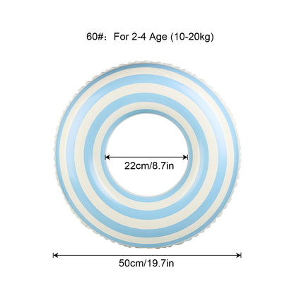 Inflatable Swim Ring Pool Float for Kids & Adults – Striped Inner Tube