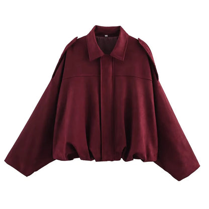 Bomber Jacket for Women, Oversized Vintage Fit