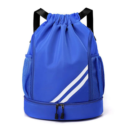 Sports Gym Drawstring Backpack with Shoe Compartment for Men & Women