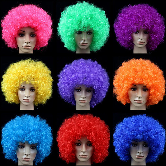 Short Afro Curly Synthetic Wig Colorful for Cosplay & Party