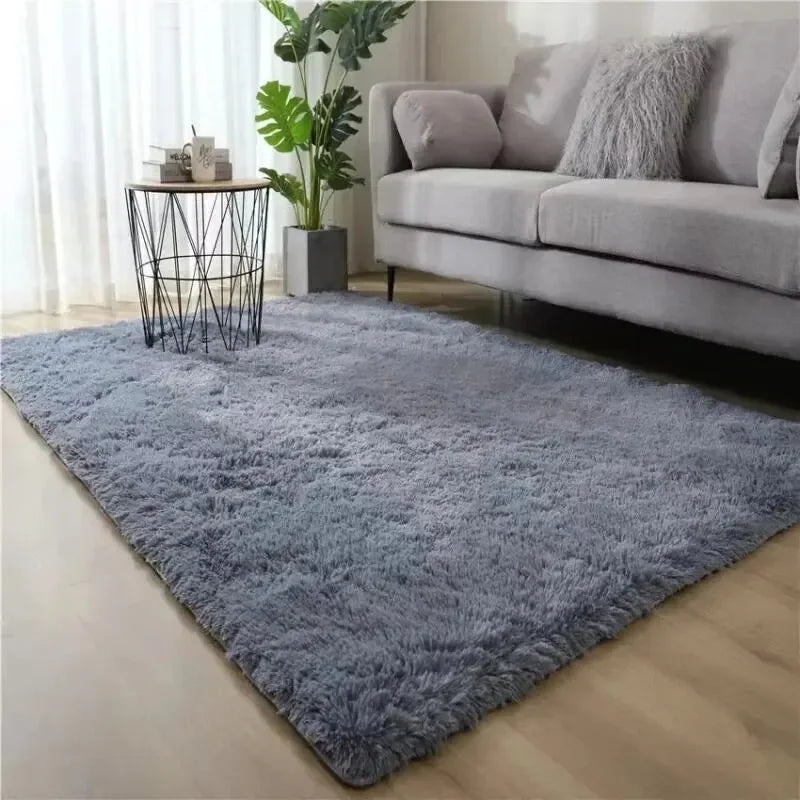 Gradient Fluffy Area Rug – Soft Shaggy Carpet for Bedroom & Living Room