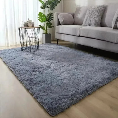 Gradient Fluffy Area Rug – Soft Shaggy Carpet for Bedroom & Living Room