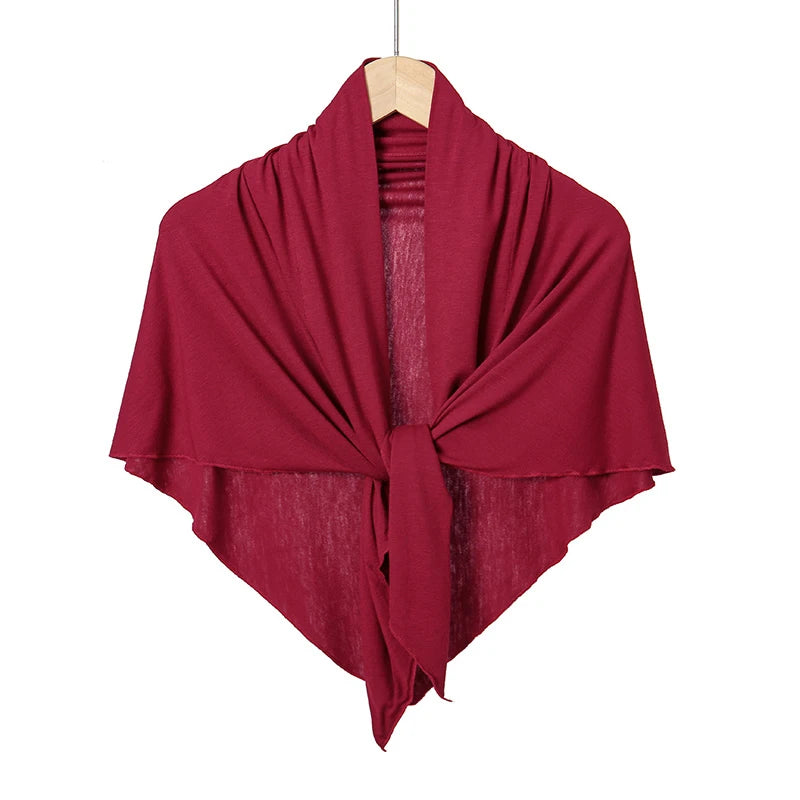 Cotton Triangle Hijab Scarf with Bow Detail – Muslim Women's Wrap