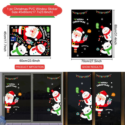 Christmas Wall & Window Sticker – PVC Holiday Decal for Home & Kids Room