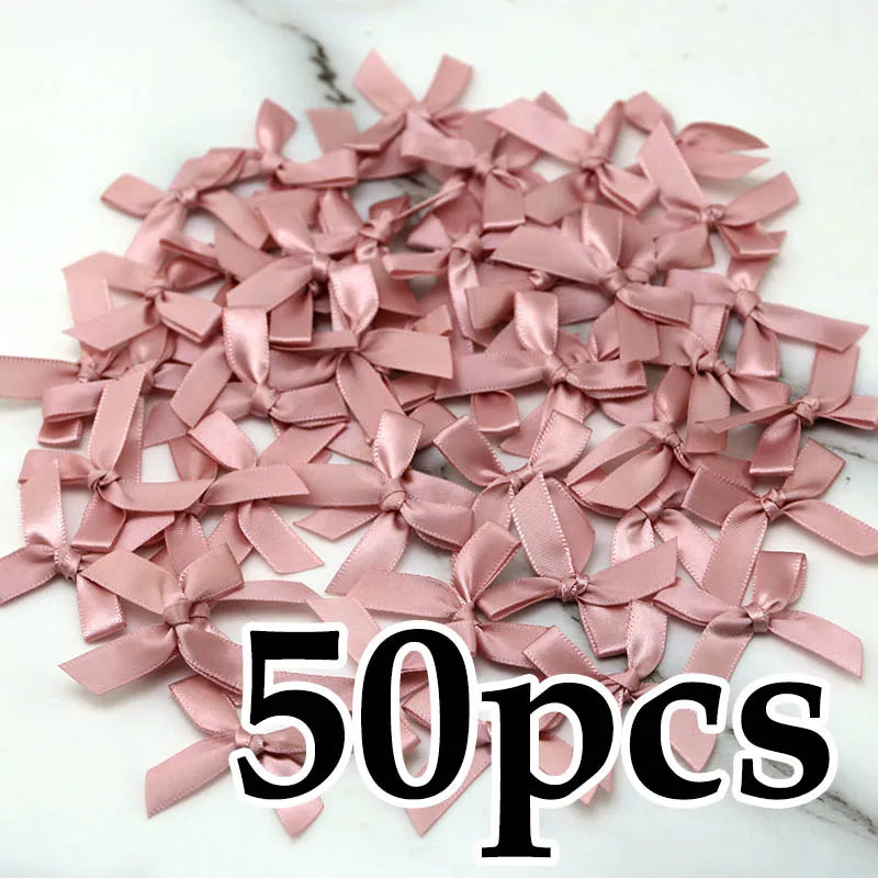 Satin Ribbon Bows 50pcs for DIY Crafts & Gift Wrapping