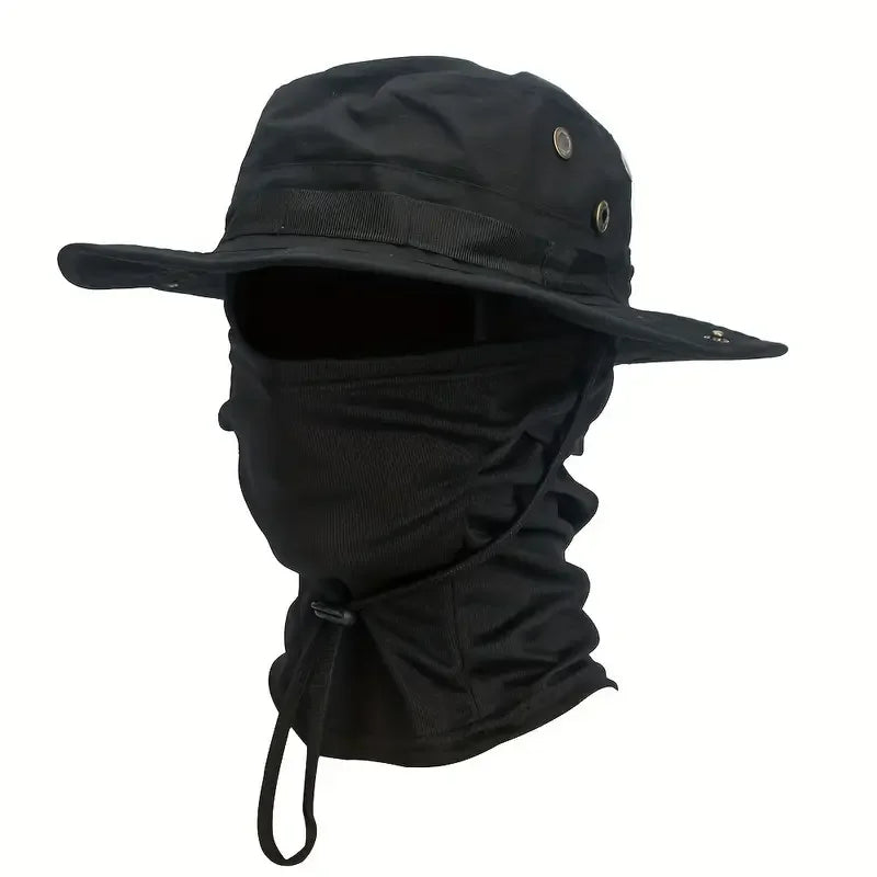 Boonie Hat with Face Cover – Wide Brim Tactical Sun Hat