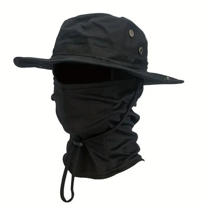 Boonie Hat with Face Cover – Wide Brim Tactical Sun Hat