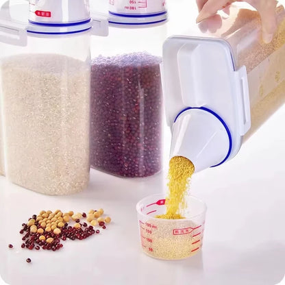Rice Storage Container 2KG – Airtight Canister with Lid & Measuring Cup
