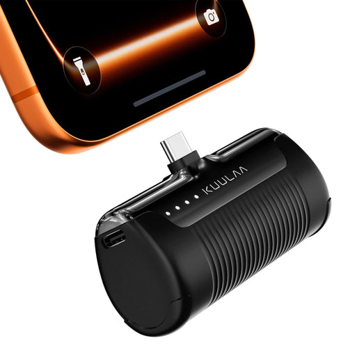 KUULAA Mini Power Bank 4500mAh – Plug-In Portable Charger for iPhone & USB-C