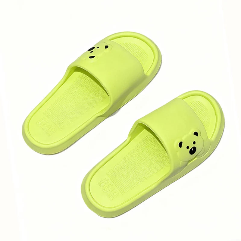 Cartoon Bear Indoor Slippers – Lightweight Soft EVA Slides for Women