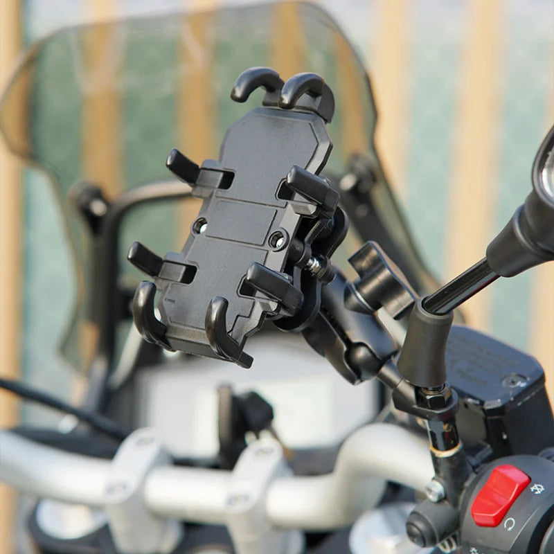 Motorcycle Bike Phone Holder Aluminum Handlebar GPS Mount Bracket