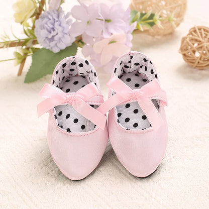 Baby Girl Heel Shoes – Princess Bow Crib Shoes for Newborns 0-12M