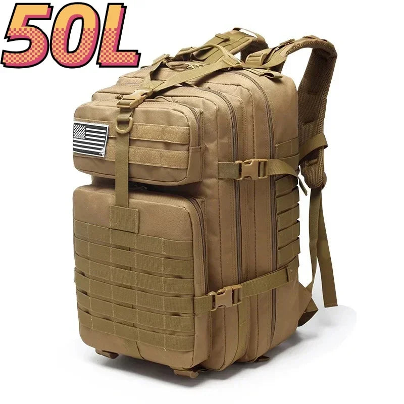 50L Tactical Backpack – 1000D Nylon Waterproof Military Rucksack for Hiking, Hunting & Outdoor