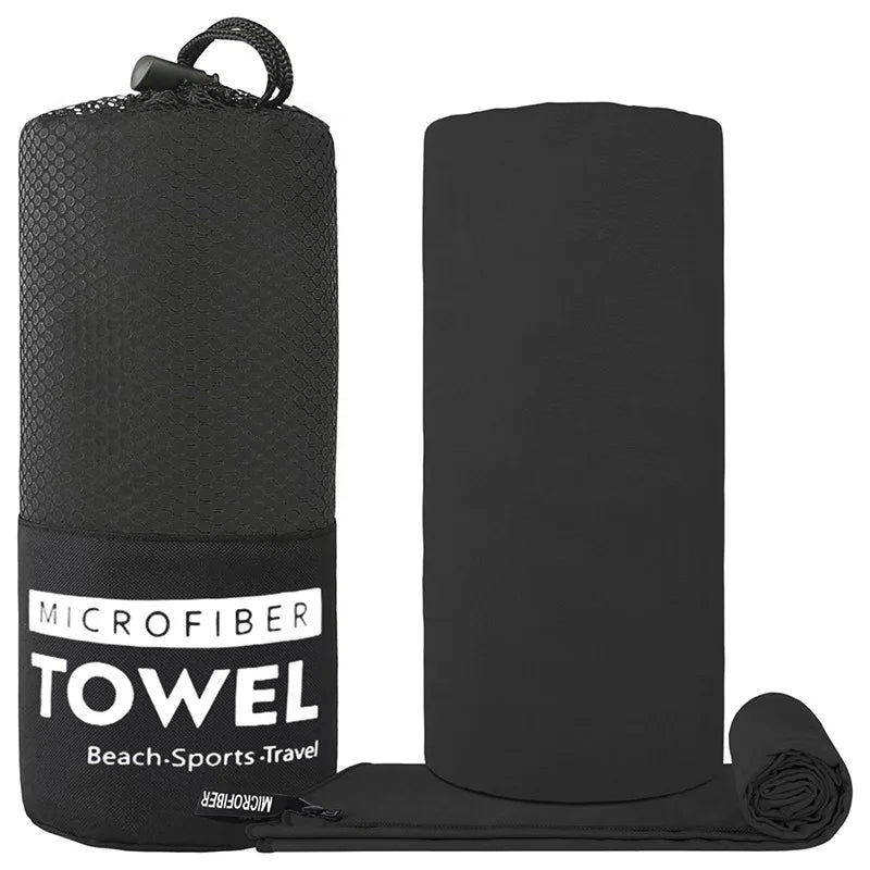 Microfiber Sports Towel with Mesh Bag – Quick Dry, Sand Free