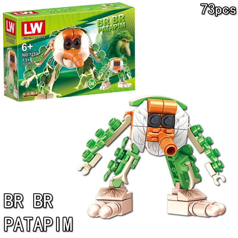 Italian Brainrot Building Blocks Set – Bombardino Crocodilo Brick Toy