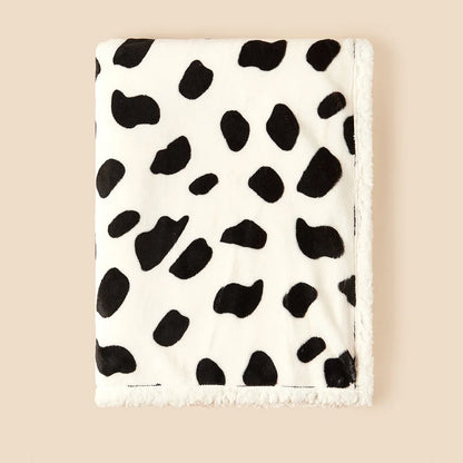 Baby Blanket Sherpa Fleece - Soft Animal Print Swaddle Wrap