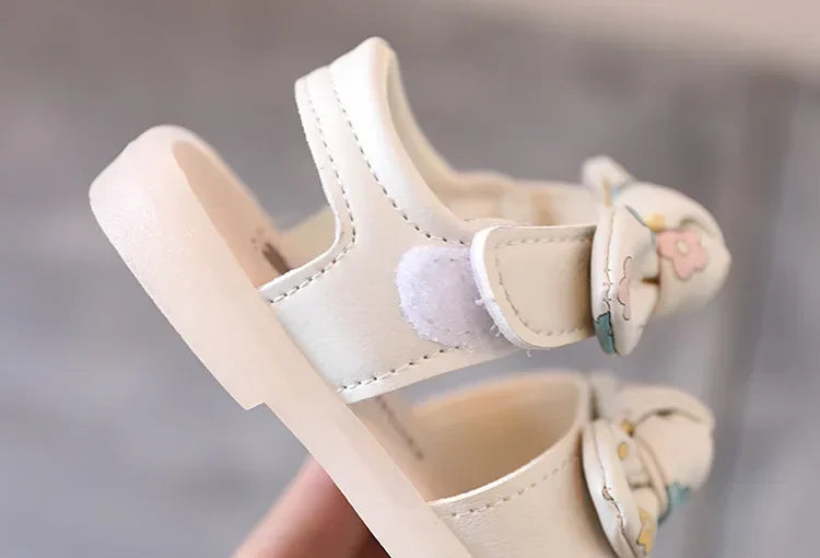 Baby Girl Floral Bow Sandals – Soft Sole Princess Summer Shoes