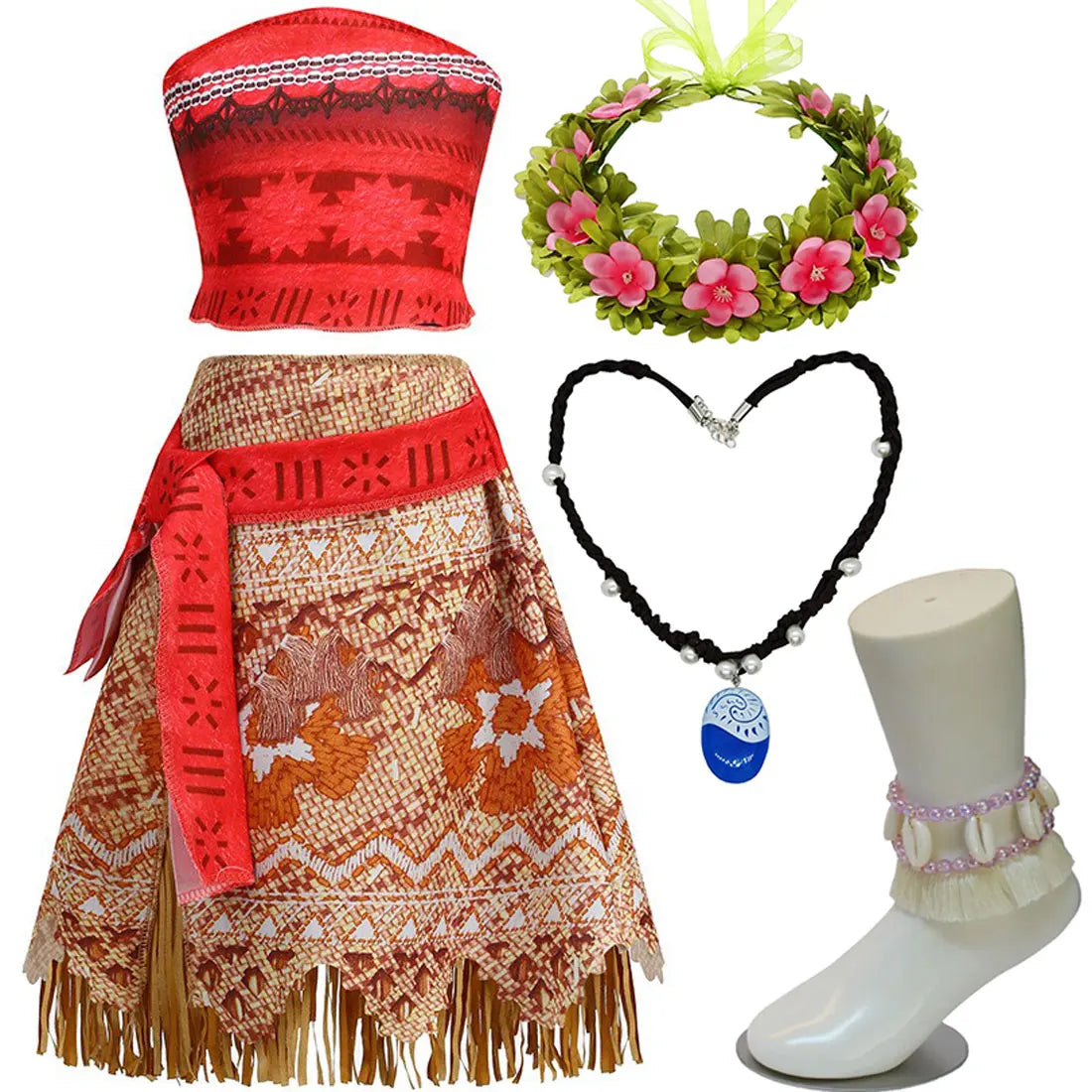 Moana Princess Costume Dress for Girls