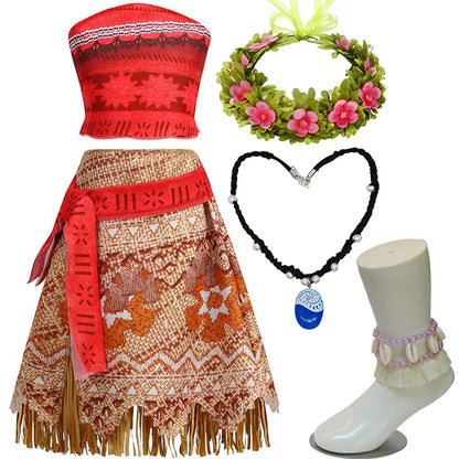 Moana Princess Costume Dress for Girls