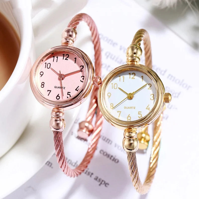 Women's Luxury Bracelet Bangle Watch – 2-Piece Set