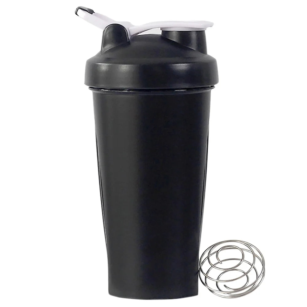 600ML Protein Shaker Bottle with Wire Whisk Ball