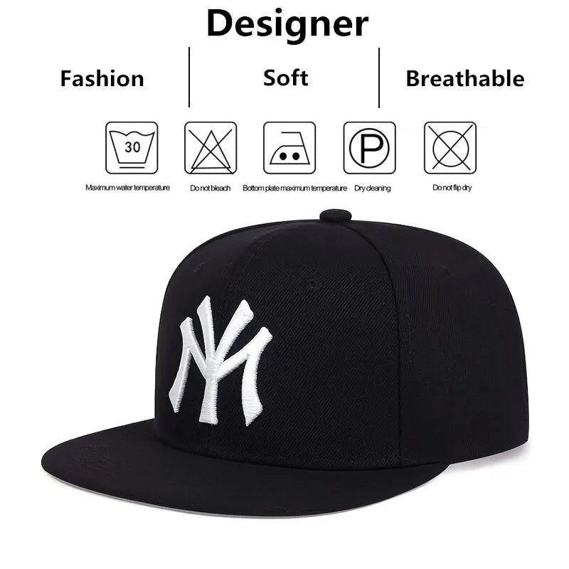 Embroidered Letter Baseball Cap – Unisex Adjustable Snapback Hat