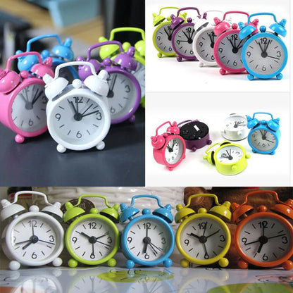 Mini Metal Twin Bell Alarm Clock – Cute Retro Style for Kids & Home
