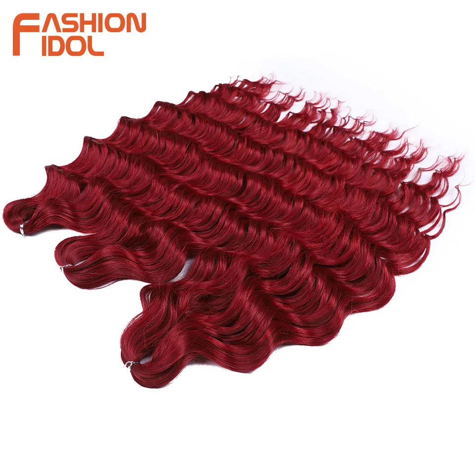 Deep Wave Braiding Hair Extensions 24 Inch – Synthetic Water Wave Crochet Hair