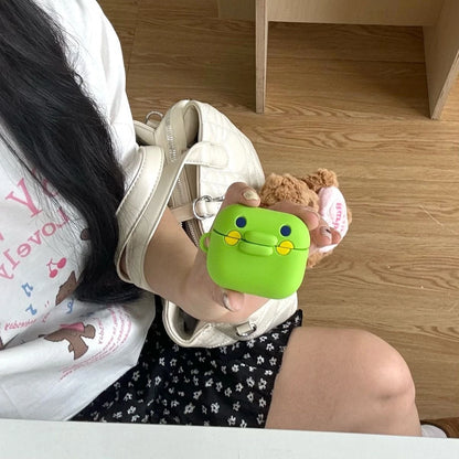 Cute Frog AirPods Case Silicone with Carabiner Clip