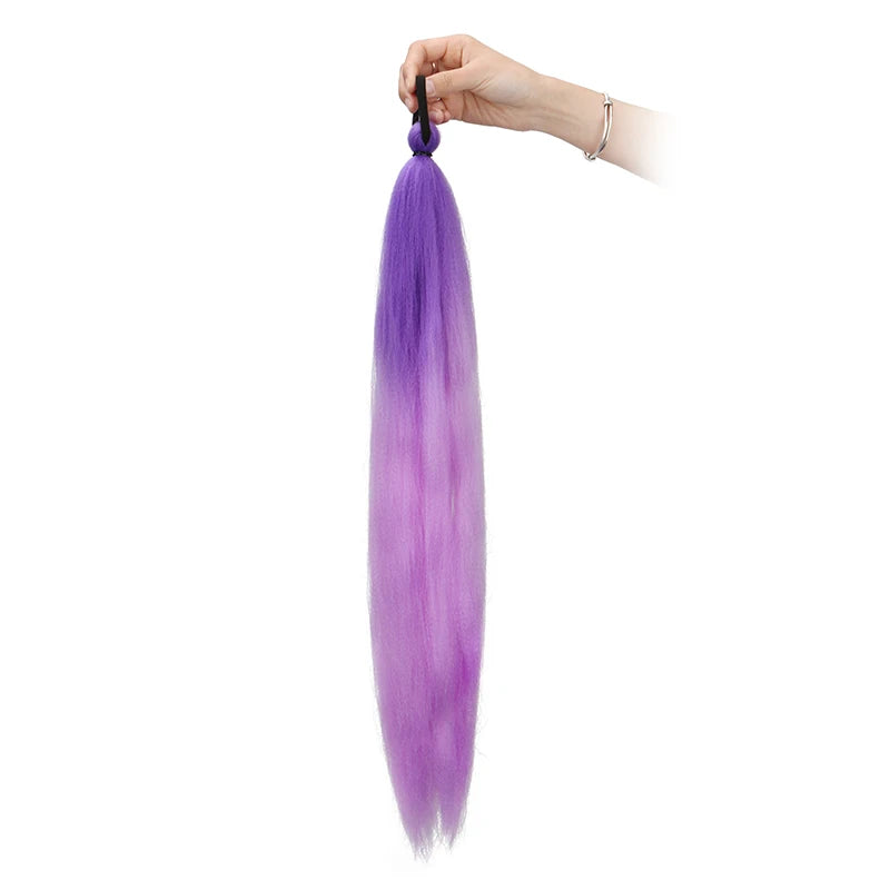 26-Inch Ombre Straight Ponytail Extension with Elastic Tie